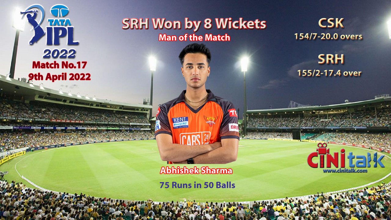 CSK VS SRH, IPL2022, Cini Talk