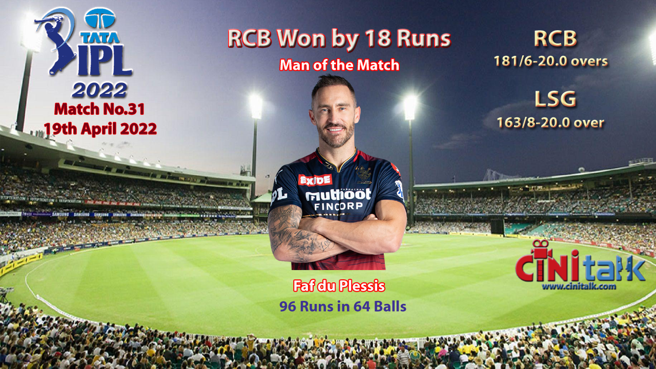 LSG VS RCB, IPL2022, Cini Talk